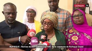 REMISE DE SUBVENTIONS AUX ASC DE LA COMMUNE DE RUFISQUE OUEST PAR MME LE MAIRE ASTOU GUEYE [upl. by Lowe]