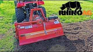 RhinoAG SRT48 Rear Tine Rotary Tiller for Compacts amp SubCompact Tractors [upl. by Kara-Lynn]