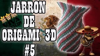 Como hacer un JARRON de origami 3d 5 origamileo [upl. by Enelrac]