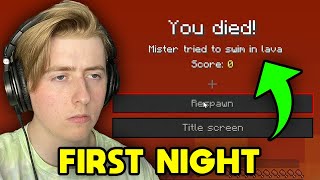 I Died On The First Night In Minecraft Part 1 [upl. by Salina]