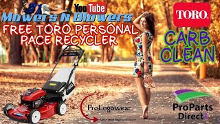 TORO RECYCLER 22quot PERSONAL PACE REAR WHEEL DRIVE KEY START CARBURETOR CLEAN HYDROLOCKED TRADE IN FIX [upl. by Rimola36]