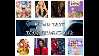 BLIND TEST tous genres 2  films séries TV chansons films danimation animés jeux vidéos [upl. by Mcclain]