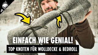 Unbekannter genialer Knoten 👍🏼 Genial zum Verzurren von Wolldecke oder Bedroll [upl. by Freeman661]