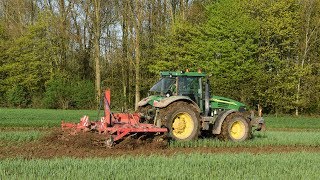 John Deere 7820 amp Steeno cultivator  Loonwerken Bart Cosyn [upl. by Weigle]