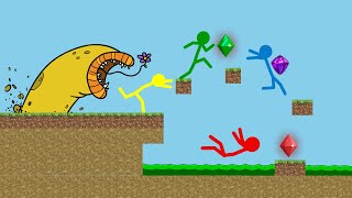 Watergirl and Fireboy Stickman animation  Minecraft Parkour [upl. by Jody]