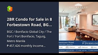 2BR Condo for Sale in 8 Forbestown Road BGC Taguig City [upl. by Llesram]