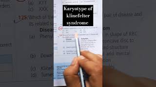 NEET 🤔🤔🤔 klinefelter syndrome karyotype youtubeshort neet biologybook [upl. by Acinna]