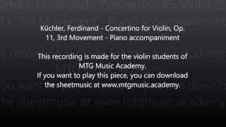 Kuchler Ferdinand Concertino for Violin Op 11 3rd Movement Piano accompaniment [upl. by Navar512]