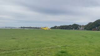 HLE10A Dorset amp Somerset Air Ambulance AW169 GDSAA taking off from Whitecliff Park 13102024 [upl. by Akahc]