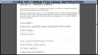 Învață Italiana Online Curs Incepatori temadictionar  Lectia 6 [upl. by Vilma]