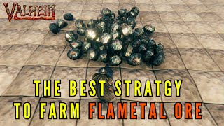 Valheim Ashlands  How to farm ALL of the ore nodes off of a Flametal pillar [upl. by Llertnov]