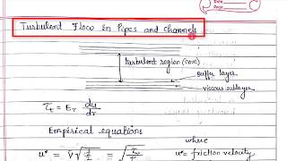 FM T54 Flow of incompressible fluidturbulent flow in pipes amp channels its velocity distribution [upl. by Golter980]