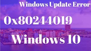 Windows Update Error 0x80244019  Quick Fix for Error 0x80244019 Windows 1087 [upl. by Sallie]