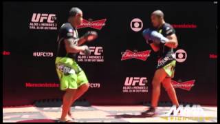 UFC 179 workouts Jose Aldo and Chad Mendes [upl. by Col]