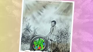 Dreamscape in Motion  Boy and the Tire View  Easy oil pastel drawing [upl. by Teodorico]