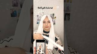 Keffiyeh Tutorial🤌🏻🤍✨keffiyeh hijabtutorial tutorial arabichijab malayalam youtubeshorts [upl. by Narf]