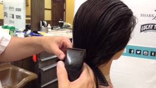 Angled bob cut curve comb clipper technique ladies mid length short [upl. by Teresina560]