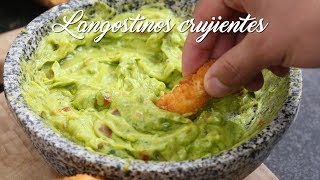 Receta de Langostinos Crujientes con Guacamole Picante [upl. by Zeculon]