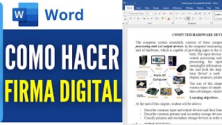 Como Hacer Firma Digital En Word 2024 [upl. by Law7]