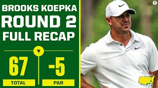 2023 Masters Round 2 Brooks Koepka Sits A TOP Of Leaderboard at 12Under I CBS Sports [upl. by Nevil918]