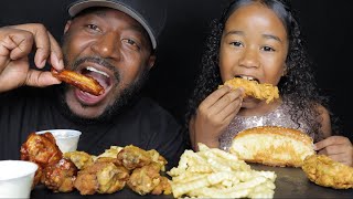 EATING CHICKEN WINGS amp CHICKEN STRIPS WITH MY DAUGHTER MUKBANG EATINGSHOW TCEATS [upl. by Vasquez41]