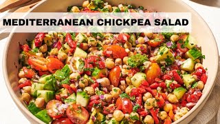 Mediterranean Chickpea Salad Recipe  Vegan Chickpea Salad [upl. by Ahsitnauq213]