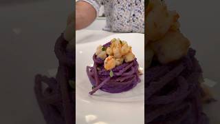 Spaghetto quadrato integrale con pesto di cavolo viola e gamberi [upl. by Zurciram784]