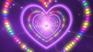 Heart Tunnel Background🌈Neon Heart Light Dots  Heart Wallpaper Video  Animated Background Video [upl. by Gnok]