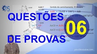 ENGENHARIA TOPOGRAFIA  Questões de Provas 06  Poligonal – Cálculo de Azimute [upl. by Yun]