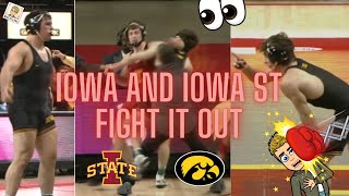 Fists Flying in Ames Iowa vs Iowa State Wrestling got Physical [upl. by Anaerdna875]