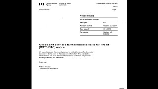 GSTHST Benefit from CRA [upl. by Corry]