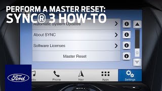 SYNC® 3 How to Perform a Master Reset  Ford HowTo  Ford [upl. by Nosecyrb]