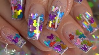 Disney Nails Glitter Nails Acrylic Nails [upl. by Tyne]