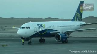 Flying by SKY AIRLINE AIRBUS A320 Arica to Santiago via IQQ Antofagasta [upl. by Einomrah]