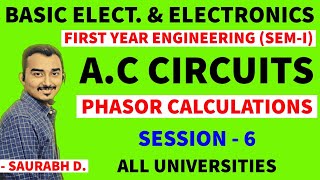 BASIC ELECTRICAL amp ELECTRONICS  AC CIRCUIT  BEE  S6  FIRST YEAR ENGINEERING  SEM1 PHASOR [upl. by Clarie]