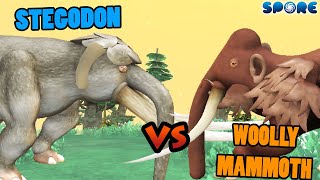 Stegodon vs Woolly Mammoth  Prehistoric Beast Battle S3E15  SPORE [upl. by Giffer]