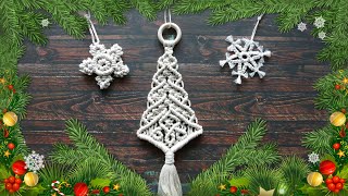 Christmas Tree DIY Macrame Christmas Ornaments 🎄 [upl. by Giwdul]