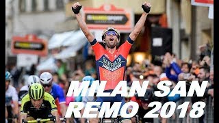 MILAN SAN REMO 2018 NIBALI WIN CAVENDISH CRASH LAST 10km [upl. by Hewie]