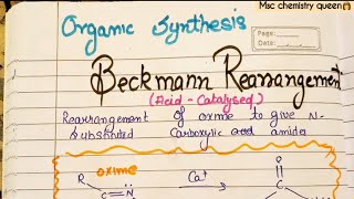 Beckmann rearrangement  hindi  sem4  organic synthesis  Msc chemistry [upl. by Maia]