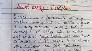 Short essay Discipline  Discipline essay in English Essay on Importance of Discipline essay [upl. by Camile]