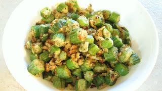 Fried Okra  Easy Pan Fried Recipe  PoorMansGourmet [upl. by Kyne]