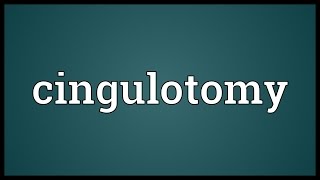 Cingulotomy Meaning [upl. by Aniv]