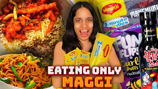 I Only Ate My SUBSCRIBERs Maggi Recipes for 24 Hours To Find The Best Recipe😍  sosaute [upl. by Trebo]