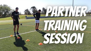 Partner Training Session  Passing Shooting Dribbling Speed amp Agility  SoccerFootball Drills [upl. by Riggall]