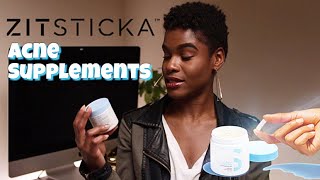 I Tried New Acne Supplements Zitsticka Review  LOREN NICHOLE [upl. by Etnoval]