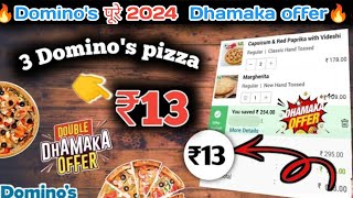 Get 3 Dominos Pizza 👉₹13😋Dominos pizza offerDominos pizza offers for todaydominos offer today [upl. by Hulburt]