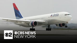 Emergency exit slide falls off Delta flight in NYC [upl. by Joyann]