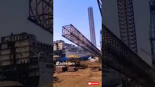 DANGER Crane Tower Collapses Workers Flee for Their Lives [upl. by Ellenrad]