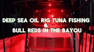 FISHING LOUISIANA OIL RIGS amp BAYOU  YELLOWFIN TUNA MAHI amp BULL REDFISH [upl. by Akira998]