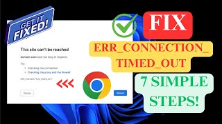 How To Fix This Site Cant Be Reached ERRCONNECTIONTIMEDOUT Error in Google chrome [upl. by Blake]